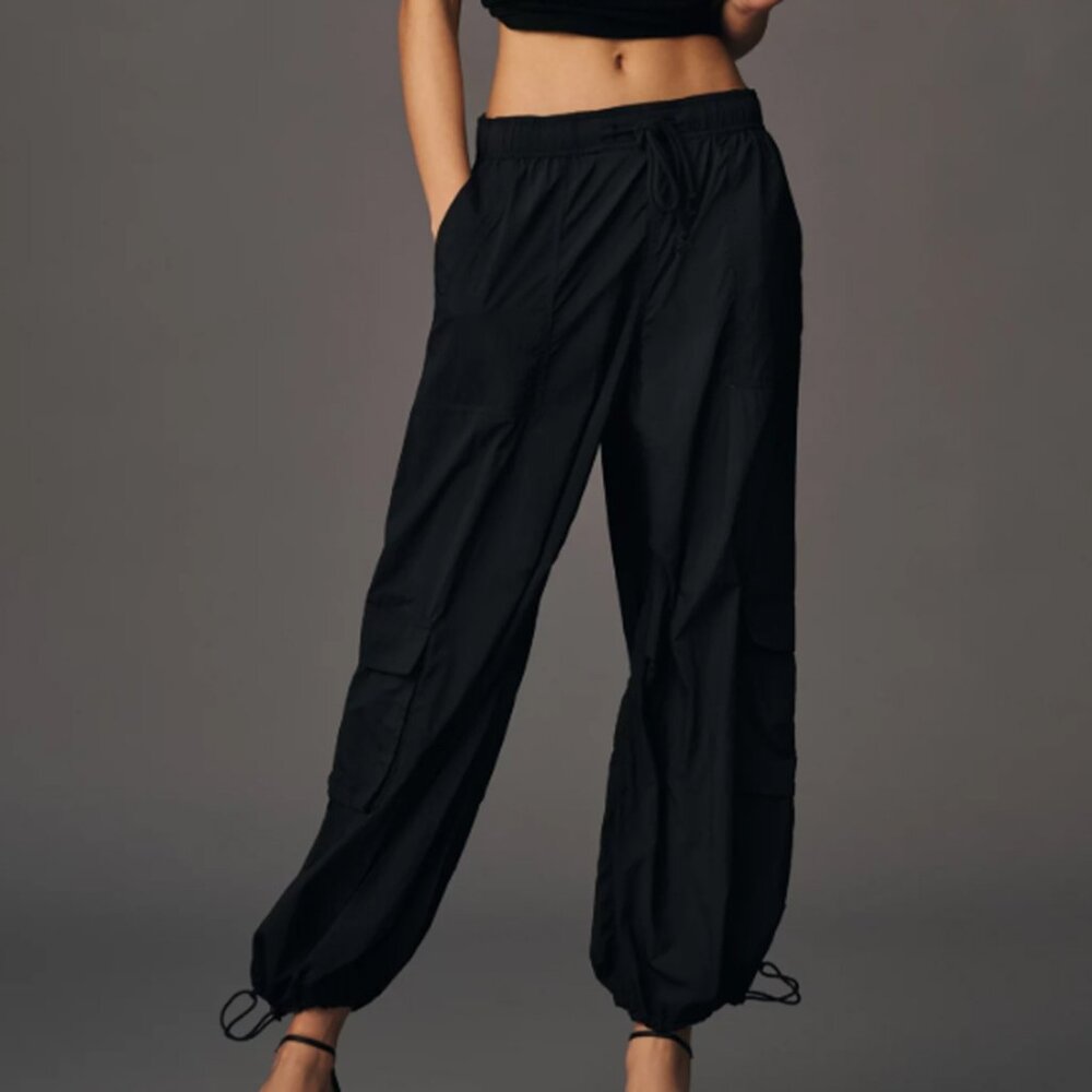 Daily Practice by Anthropologie Base Jump Parachute Pants - Size Small Black